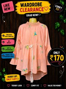 Peach Embroidered Kurti