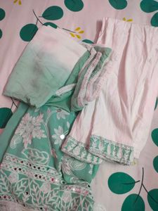 Elegant Mint Green Kurta pant dupatta set