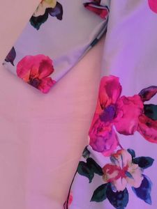 Floral Print Wrap Tunic Fitted Top 🏆