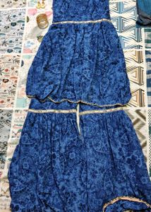 Stunning Blue Tiered Sharara Set