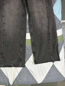 Westside Wide-Leg Charcoal Grey Jeans