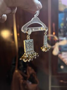 Oxidised Silver Earrings with Beads