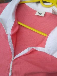 Coral Pink Sleeveless Polo Shirt
