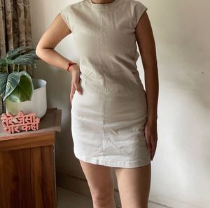 Casual Cream Mini Dress