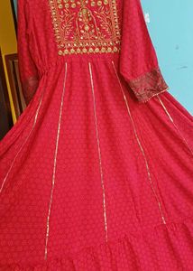 Beautiful Red Embroidered Kurta