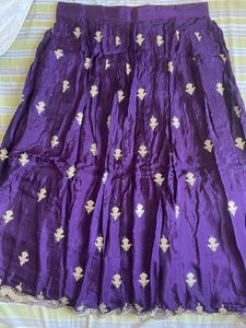 Purple Embroidered Ethnic Skirt