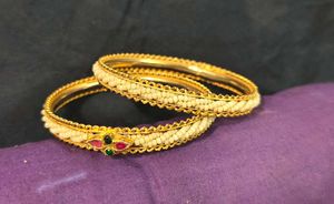 Elegant Pearl & Stone Bangles (Set of 2)