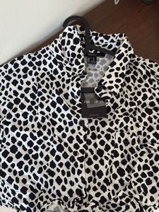 Forever 21 Animal Print Crop Loose T- Shirt