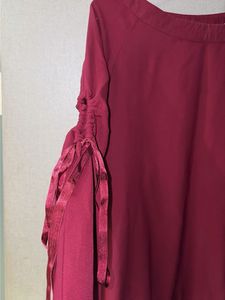 Burgundy Long Sleeve Casual Top