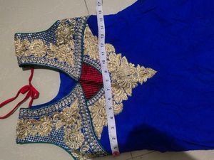 Blue Embellished Anarkali Dress - XS