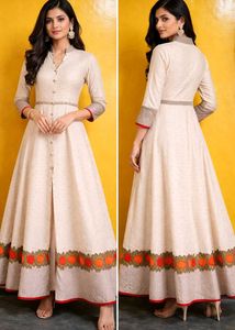 Cream Anarkali Gown