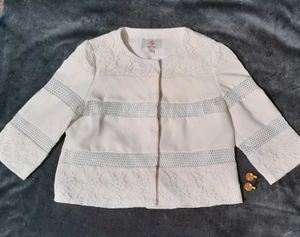 Elegant White Lace Jacket.
