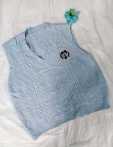 Light Blue korean vest cardigan 🩵