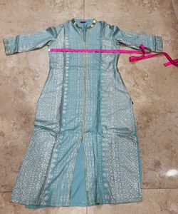 Glittery Sky Blue Ethnic Kurta