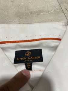 Simon Carter White Patterned Shirt