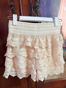 Boho Crochet High-Waisted Shorts