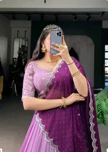 Brand new unstitched Elegant Lavender Lengha