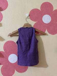 Ribbed Purple Tank Top