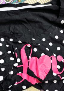 Black &amp; White Polka Dot "Love" T-Shirt