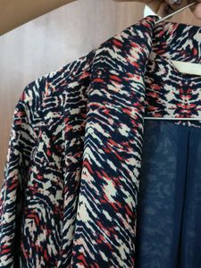Abstract Print Blazer Jacket