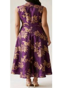 Elegant Purple Floral Maxi Gown
