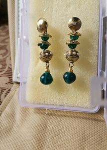 Green Drop Stone Earrings