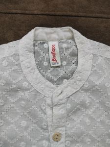 Babyhug's Ethnic Chikankari For Boys All White