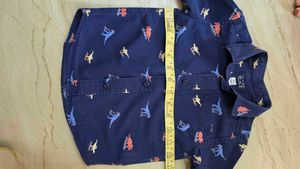 Boys Dinosaur Print Button-Up Shirt