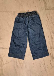 Blue Denim Wide Leg capri