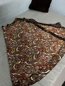 Bohemian Paisley Print Wrap reversible Skirt,  fre