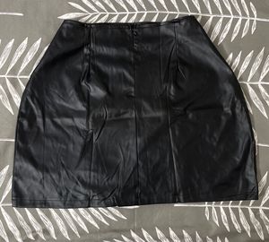 Black Faux Leather Mini Skirt