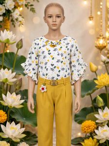Cute Heart Print Kurta Set