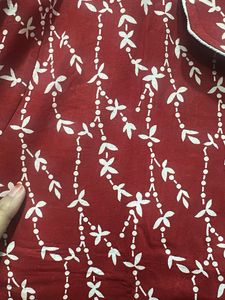 With Tag Red floral Printed co-ord Set