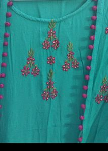 Elegant Teal Embroidered Kurta