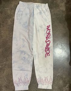Tie-Dye "Worldwide" Flame Sweatpants