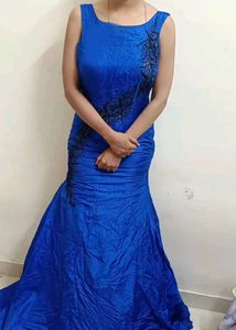 Blue Mermaid Evening Gown