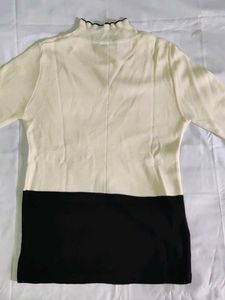 Chic Color Block woolen Top for winter