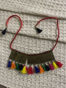 Boho Multicolor Tassel Choker Necklace