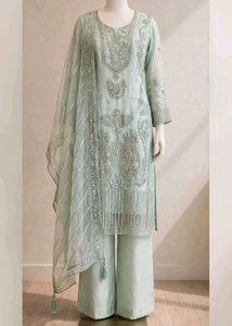 Elegant Mint Embroidered Kurta Set