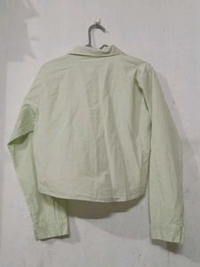 Light Green Collared Crop Top