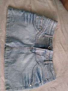 Light Wash Denim Mini Skirt