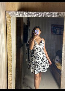 Flared Sexy V neck Dress