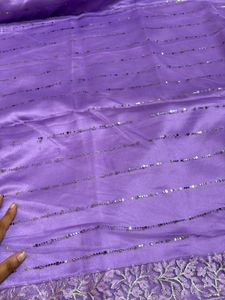 Beautiful Lavender Sequin Saree