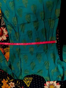 Awesome 💯Teal &amp; Gold Print Kurti