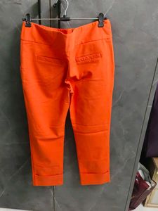 Vibrant Orange Cropped Trousers