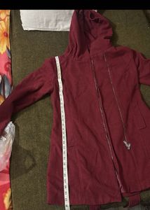 Maroon Hooded Coat