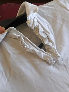 Women's White Strech Polo Tshirt
