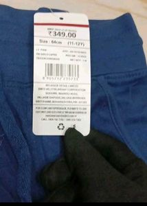 10-12 year Cute Girls Blue Capris with Pink Stripe