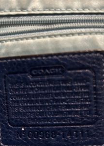Coach Navy Leather Tote Bag