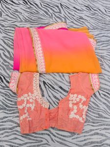 beautiful three colours saree